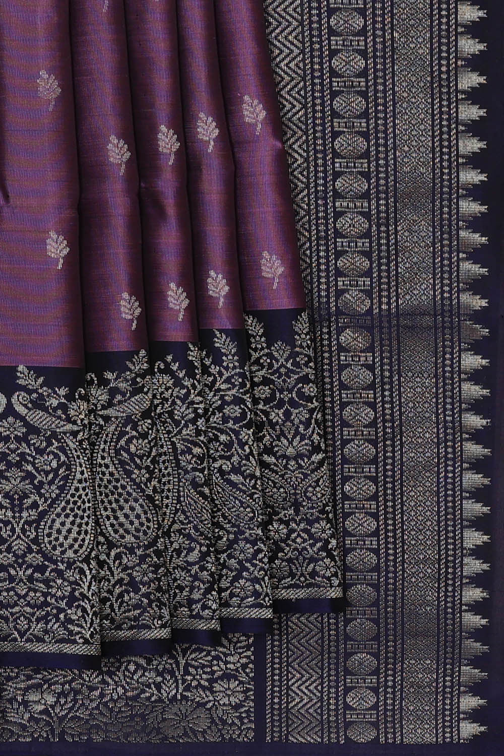 Image of Dark Lavender Silk Saree